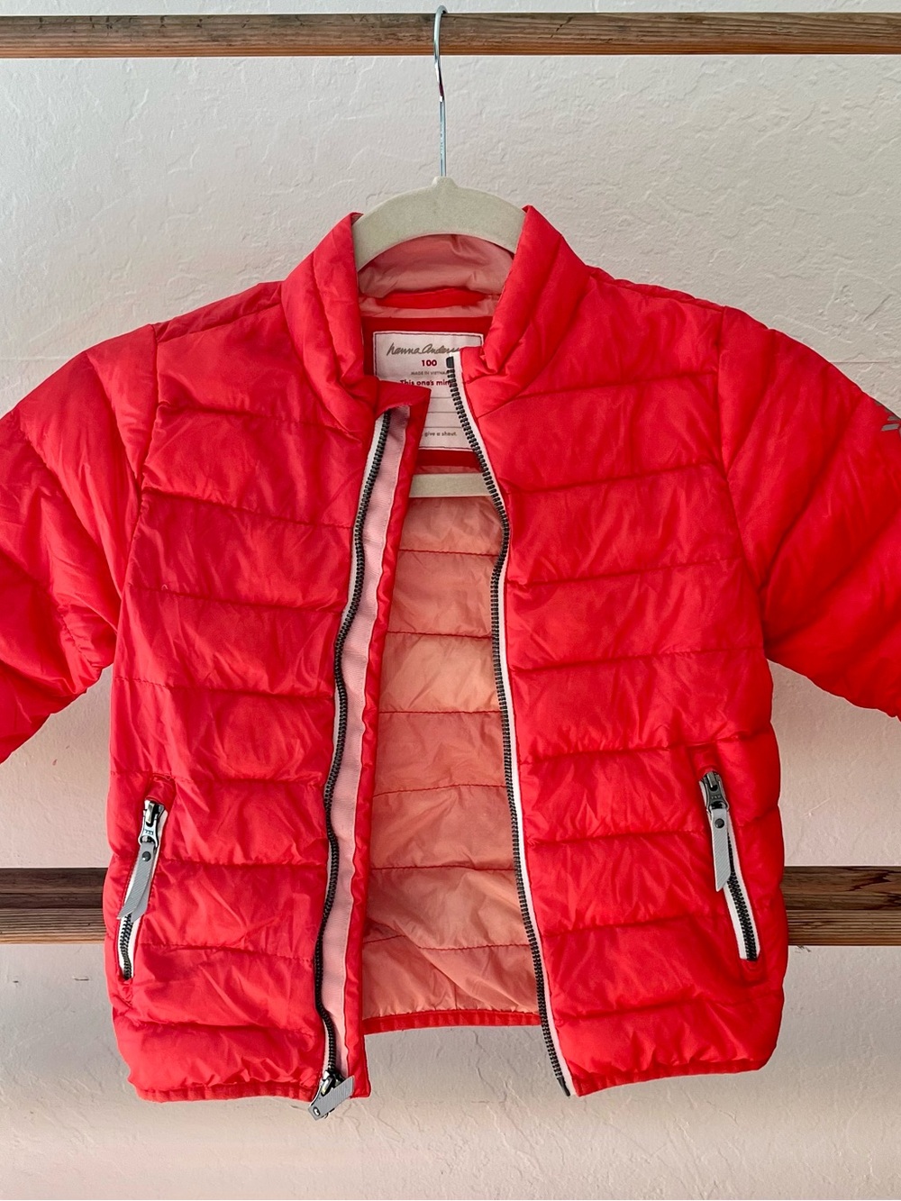 Hanna Andersson Vermilion/Red Quilted Puffer Jacket for Kids